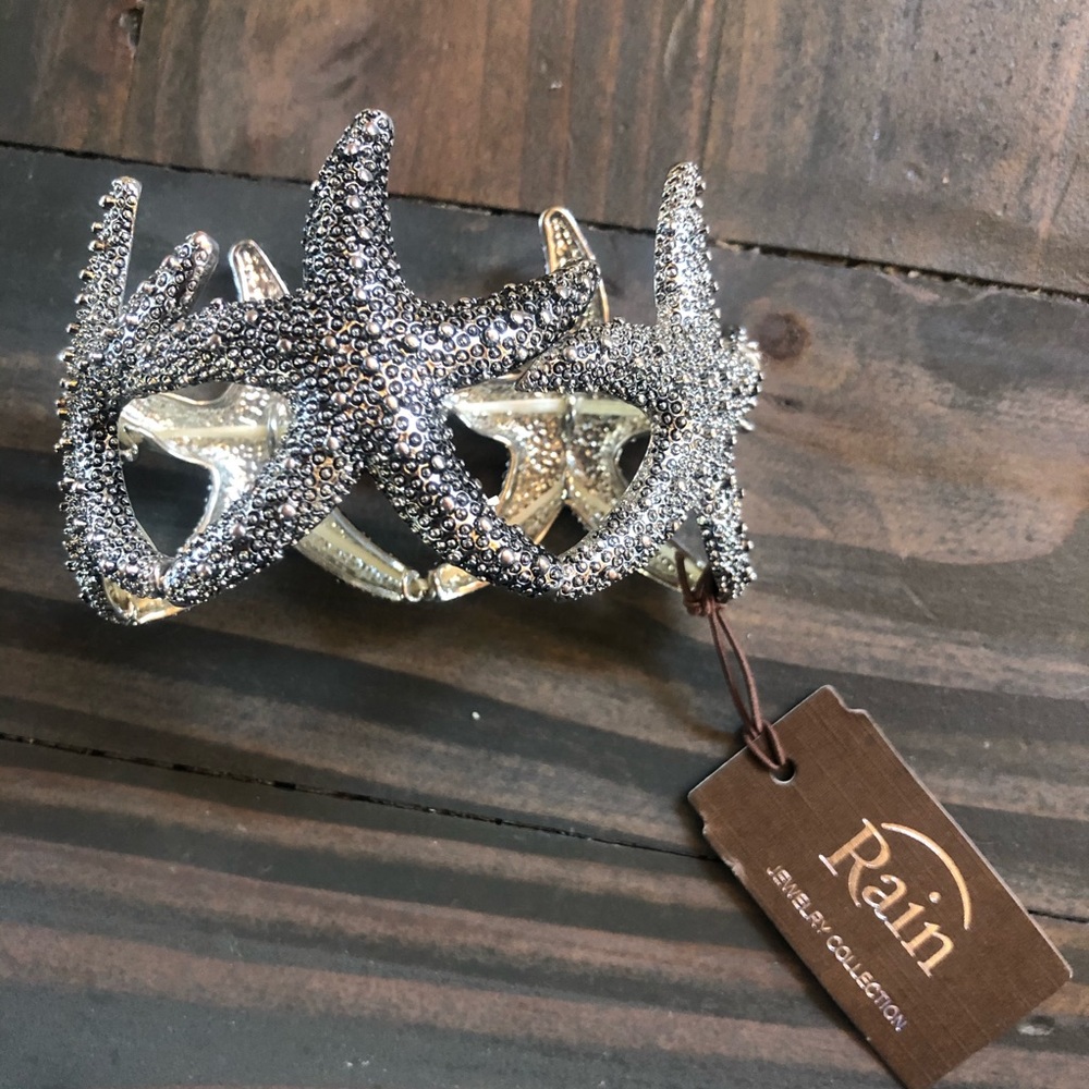 Rain Jewelry silver starfish elastic bracelet NWT